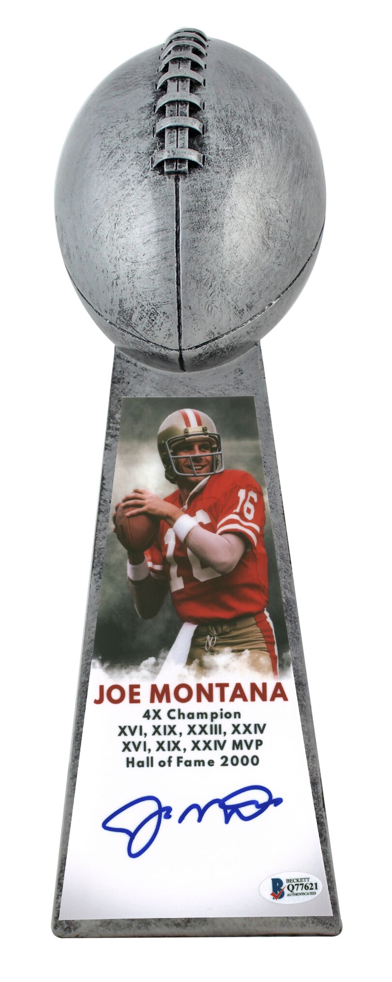 Joe Montana Signed 49ers 15” Lombardi Trophy (Beckett COA) at PristineAuction.com Joe Montana Signed 49ers 15” Lombardi Trophy (Beckett COA) at PristineAuction.com