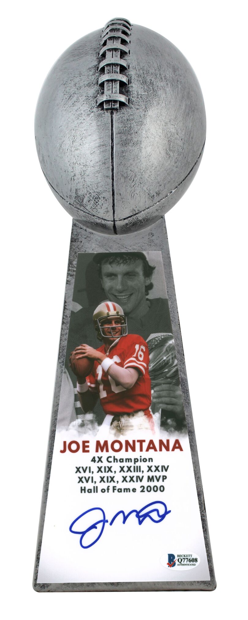 Joe Montana Signed 49ers 15” Lombardi Trophy (Beckett COA) at PristineAuction.com Joe Montana Signed 49ers 15” Lombardi Trophy (Beckett COA) at PristineAuction.com