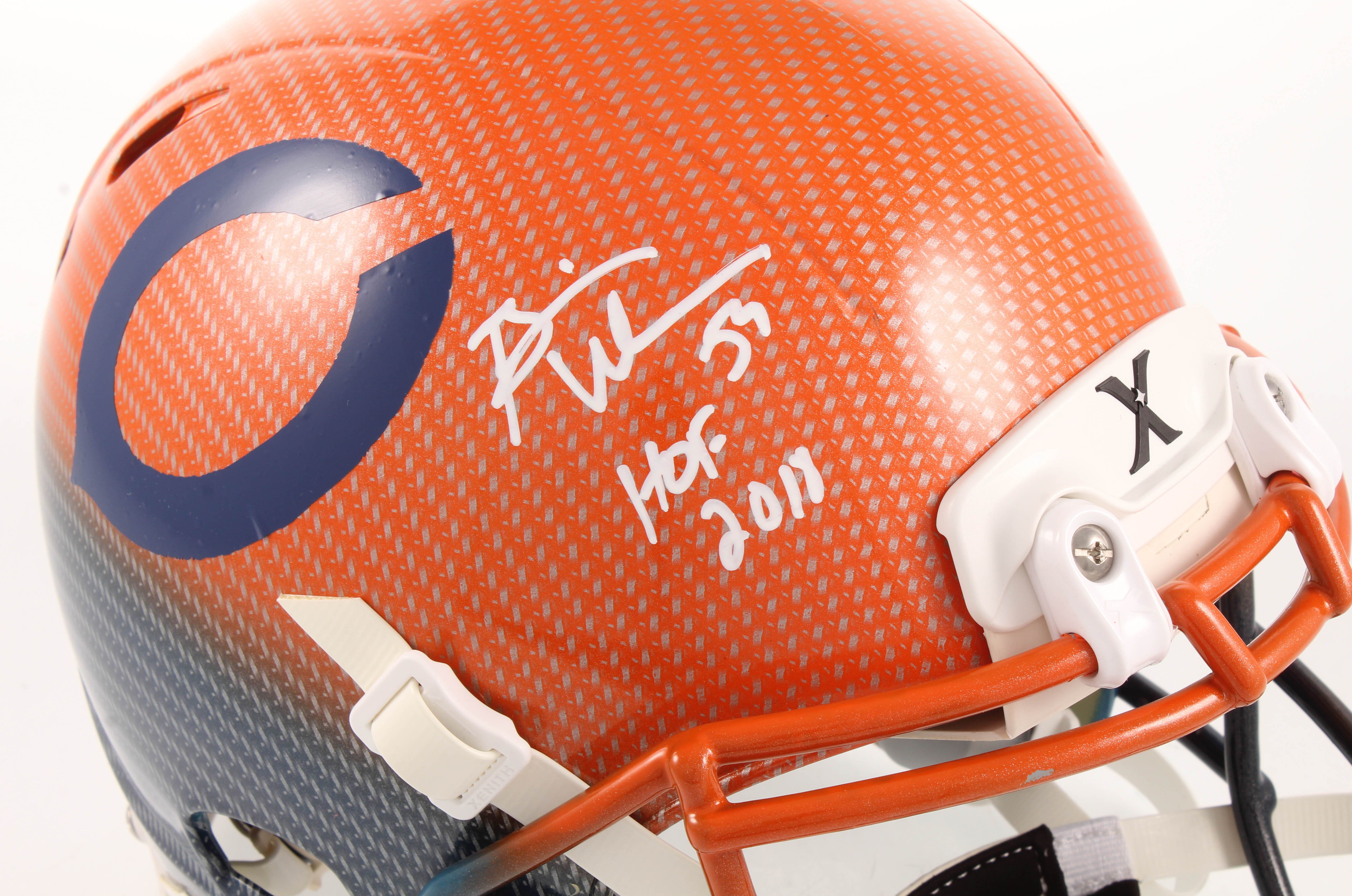 Brian Urlacher Signed Bears Full-Size Authentic On-Field Hydro-Dipped Helmet Inscribed "HOF 2018" (Beckett COA) at PristineAuction.com Brian Urlacher Signed Bears Full-Size Authentic On-Field Hydro-Dipped Helmet Inscribed "HOF 2018" (Beckett COA) at PristineAuction.com