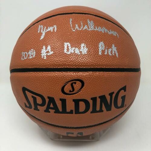 Zion Williamson Signed NBA Game Ball Series Basketball Inscribed "2019 #1 Draft Pick" (Fanatics Hologram) at PristineAuction.com Zion Williamson Signed NBA Game Ball Series Basketball Inscribed "2019 #1 Draft Pick" (Fanatics Hologram) at PristineAuction.com