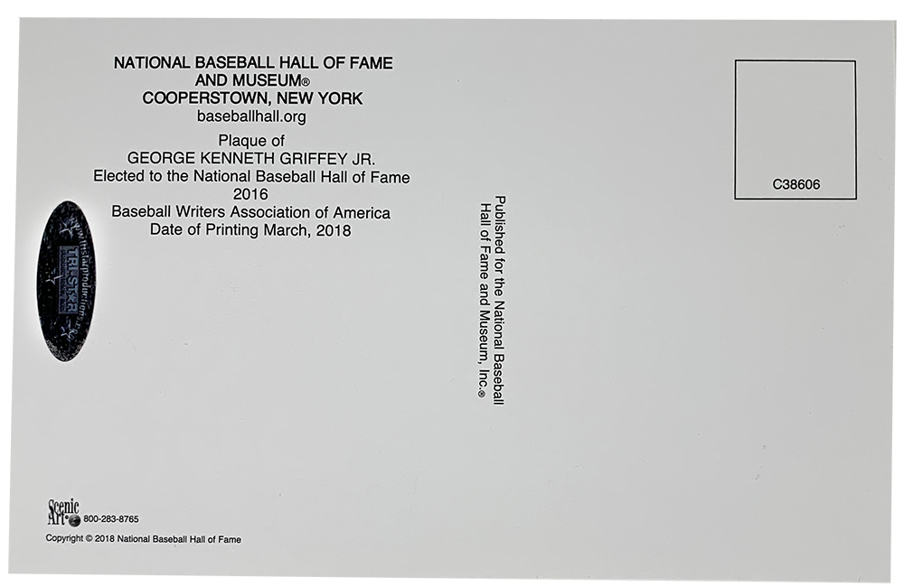 Ken Griffey Jr. Signed Hall of Fame Plaque Postcard (TriStar) at PristineAuction.com Ken Griffey Jr. Signed Hall of Fame Plaque Postcard (TriStar) at PristineAuction.com