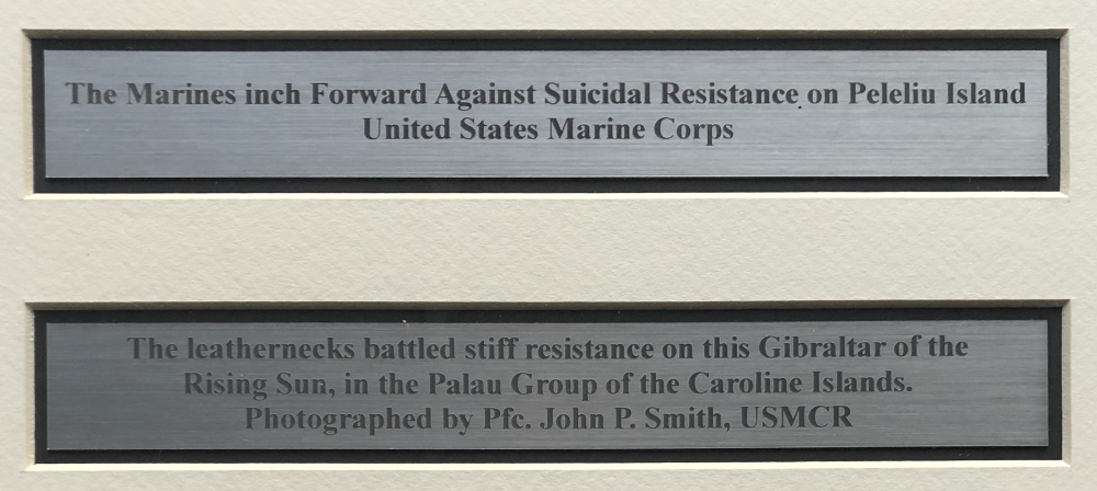 "Marines On Peleliu Island" 17x18 Custom Framed World War II Photo Display at PristineAuction.com "Marines On Peleliu Island" 17x18 Custom Framed World War II Photo Display at PristineAuction.com