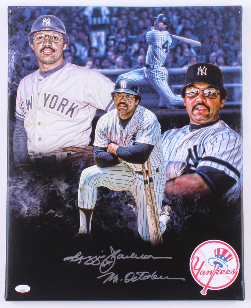 Reggie Jackson Signed Yankees 16x20 Print On Canvas Inscribed "Mr ...