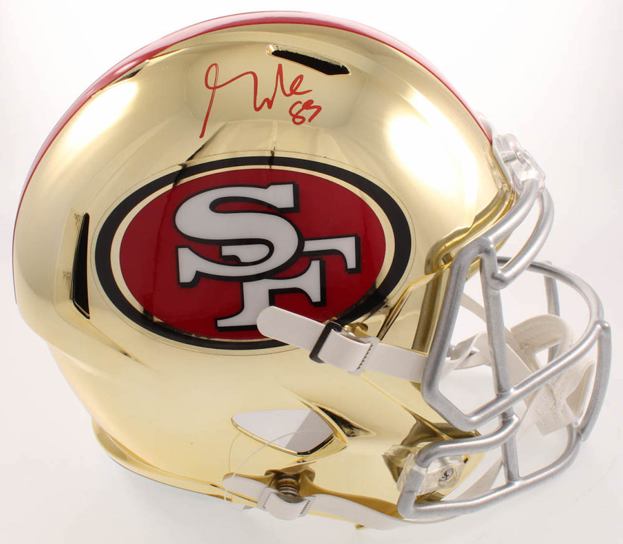 George Kittle Signed 49ers Full-Size Chrome Speed Helmet (Beckett COA) at PristineAuction.com George Kittle Signed 49ers Full-Size Chrome Speed Helmet (Beckett COA) at PristineAuction.com