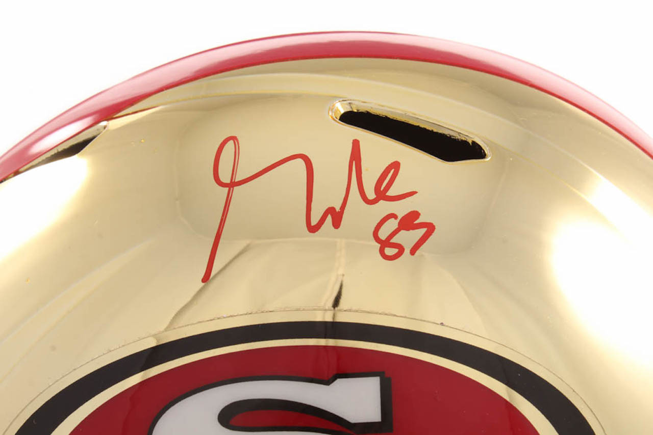 George Kittle Signed 49ers Full-Size Chrome Speed Helmet (Beckett COA) at PristineAuction.com George Kittle Signed 49ers Full-Size Chrome Speed Helmet (Beckett COA) at PristineAuction.com