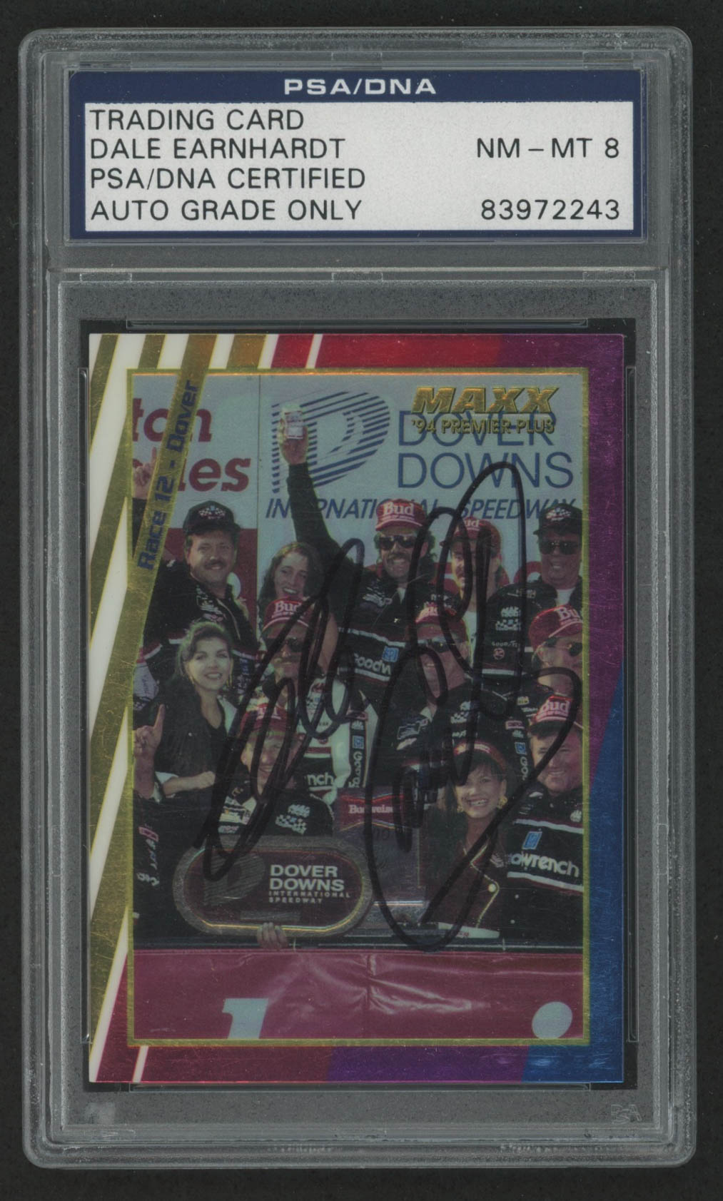 Dale Earnhardt Sr. Signed 1994 Maxx Premier Plus #178 (PSA Encapsulated) at PristineAuction.com Dale Earnhardt Sr. Signed 1994 Maxx Premier Plus #178 (PSA Encapsulated) at PristineAuction.com