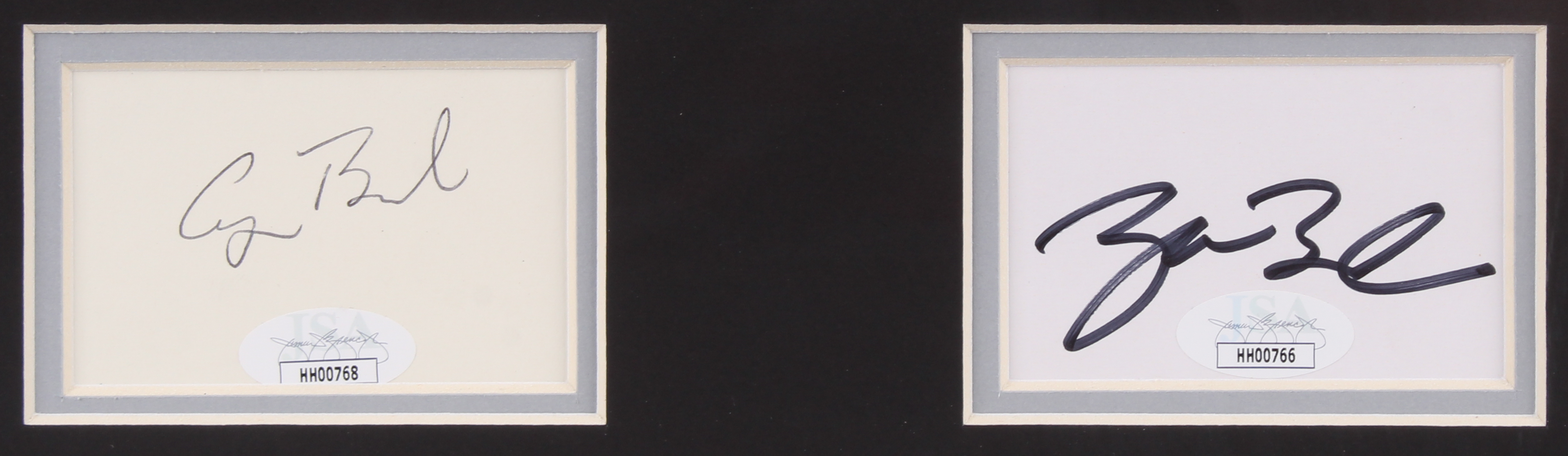 George H.W. Bush & George W. Bush Signed 18.5x18.5 Custom Framed Cut Display (JSA COA) at PristineAuction.com George H.W. Bush & George W. Bush Signed 18.5x18.5 Custom Framed Cut Display (JSA COA) at PristineAuction.com