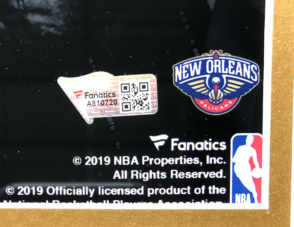 Zion Williamson Signed Pelicans 22x27 Custom Framed Photo Display (Fanatics Hologram) at PristineAuction.com Zion Williamson Signed Pelicans 22x27 Custom Framed Photo Display (Fanatics Hologram) at PristineAuction.com