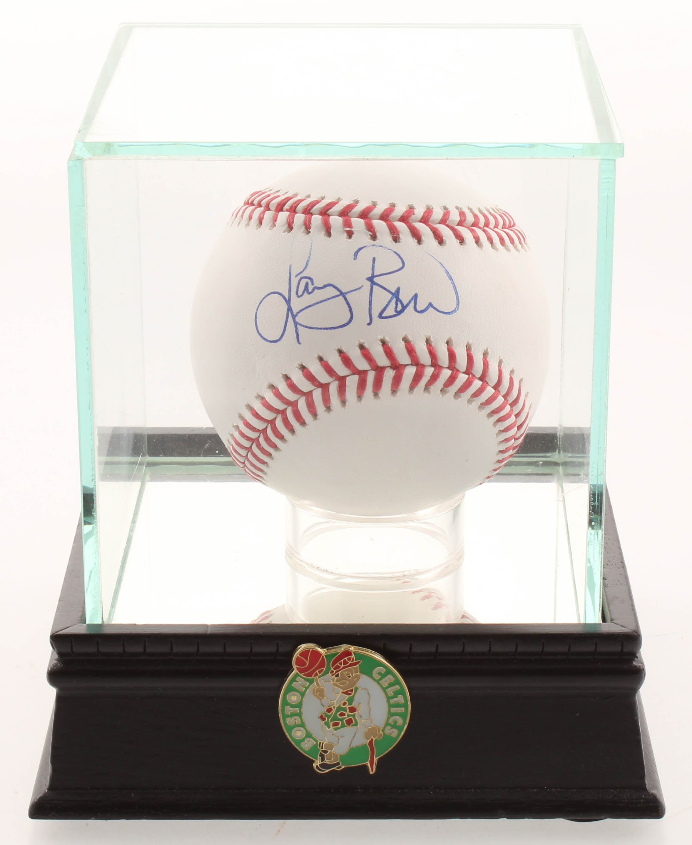 Larry Bird Signed OML Baseball with High Quality Display Case & Pin (Larry Bird Hologram) at PristineAuction.com Larry Bird Signed OML Baseball with High Quality Display Case & Pin (Larry Bird Hologram) at PristineAuction.com