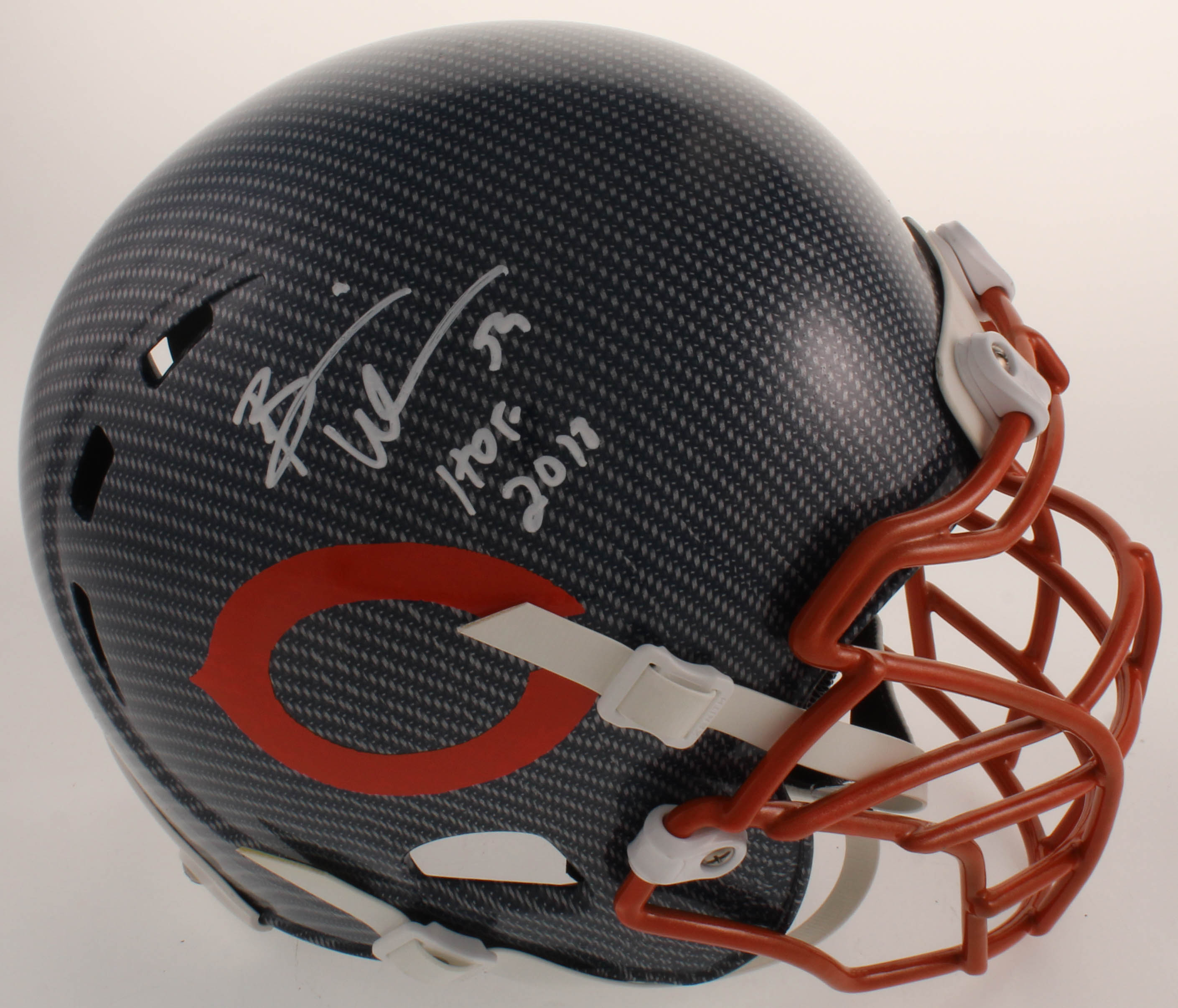 Brian Urlacher Signed Bears Full-Size Authentic On-Field Hydro-Dipped Helmet Inscribed "HOF 2018" (Beckett COA) at PristineAuction.com Brian Urlacher Signed Bears Full-Size Authentic On-Field Hydro-Dipped Helmet Inscribed "HOF 2018" (Beckett COA) at PristineAuction.com