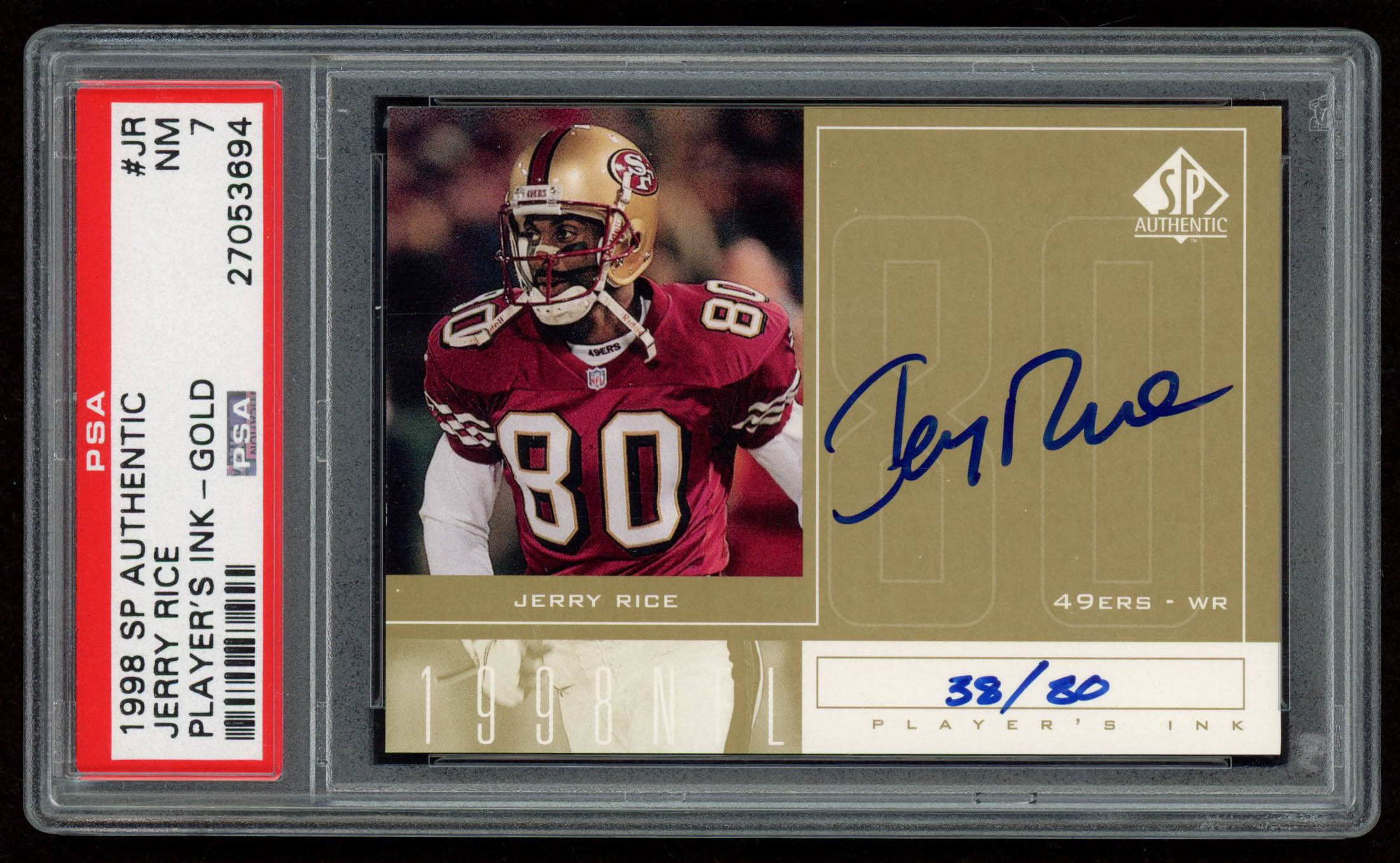Jerry Rice 1998 SP Authentic Player's Ink Gold #JR (PSA 7) | Pristine ...