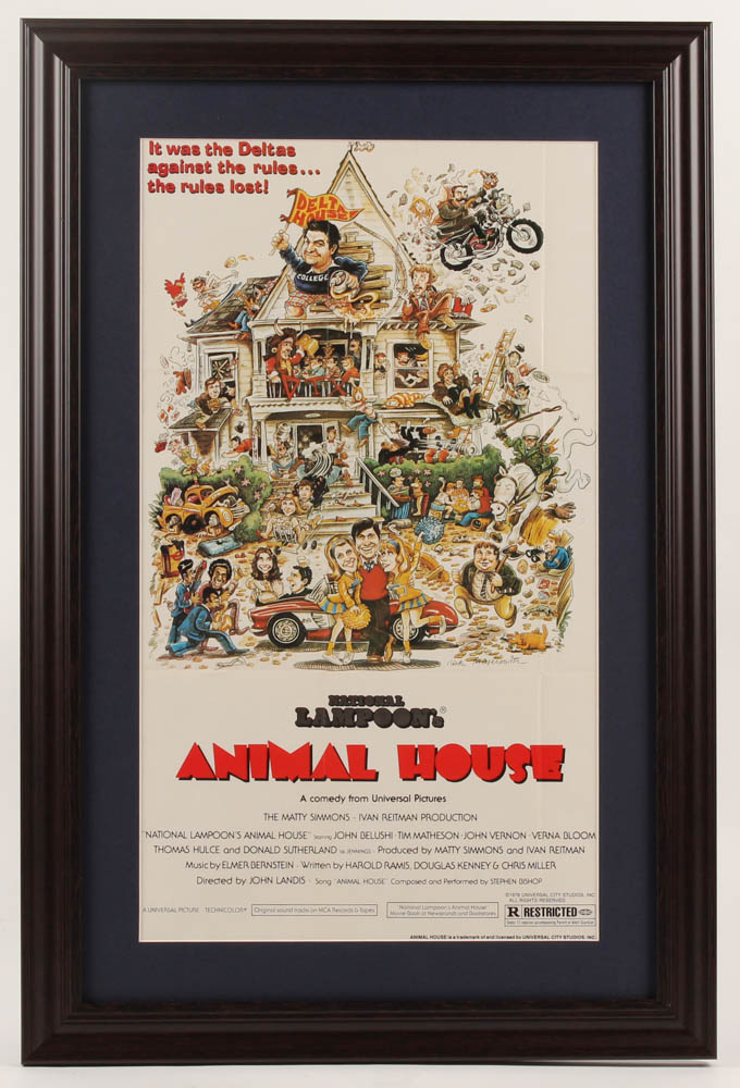 "Animal House" 16x24 Custom Framed Movie Poster Display at PristineAuction.com "Animal House" 16x24 Custom Framed Movie Poster Display at PristineAuction.com