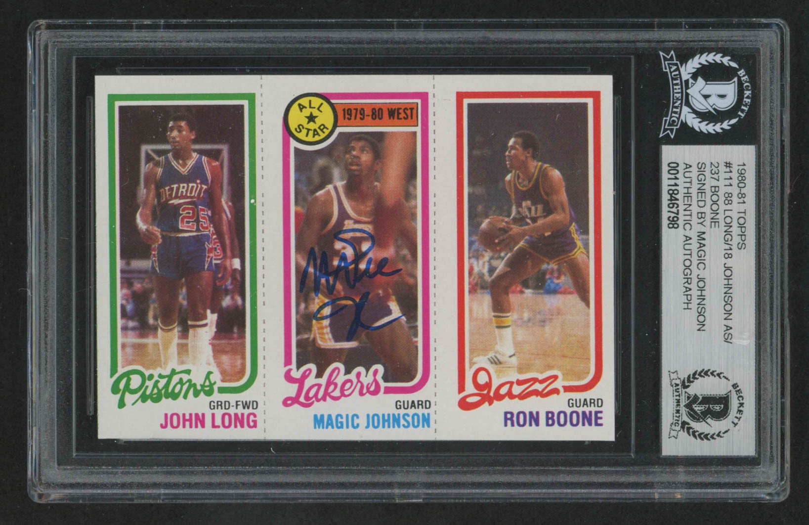 Magic Johnson Signed 1980-81 Topps #111 (BGS Encapsulated) at PristineAuction.com Magic Johnson Signed 1980-81 Topps #111 (BGS Encapsulated) at PristineAuction.com