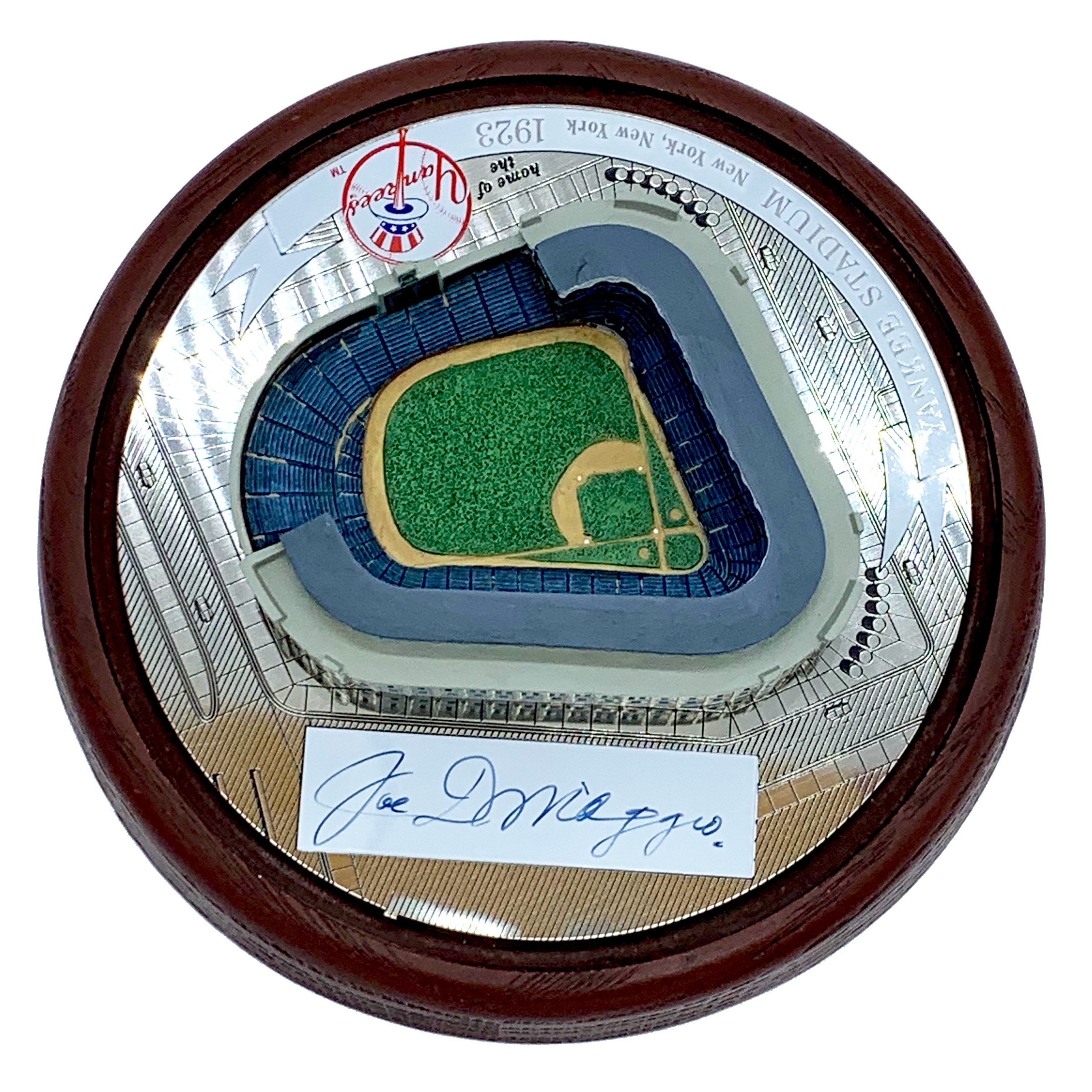 Joe DiMaggio Signed Hawthorne Yankees Stadium Figurine (JSA LOA) at PristineAuction.com Joe DiMaggio Signed Hawthorne Yankees Stadium Figurine (JSA LOA) at PristineAuction.com