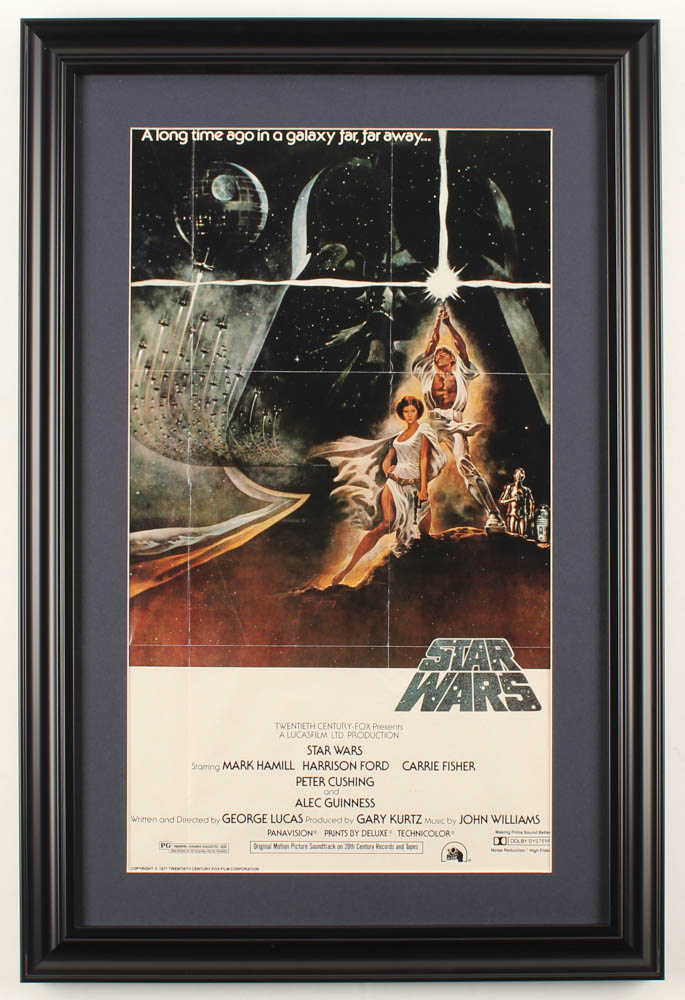 "Star Wars Episode IV: A New Hope" 16x24 Custom Framed Movie Poster Display at PristineAuction.com "Star Wars Episode IV: A New Hope" 16x24 Custom Framed Movie Poster Display at PristineAuction.com