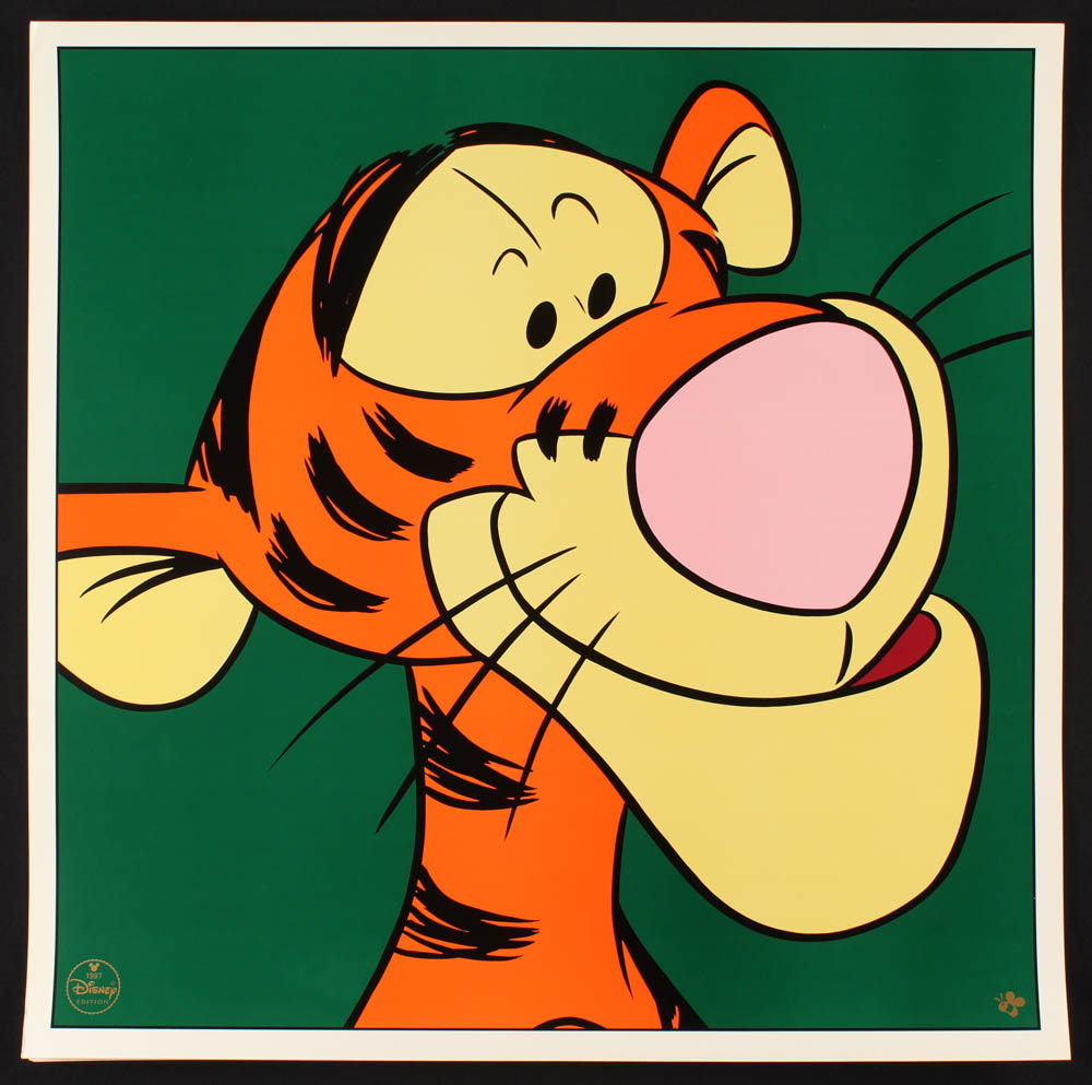 Lot of (3) 1997 Walt Disney LE 23.5x23.5 Lithographs with Winnie The Pooh, Tigger, & Genie at PristineAuction.com Lot of (3) 1997 Walt Disney LE 23.5x23.5 Lithographs with Winnie The Pooh, Tigger, & Genie at PristineAuction.com