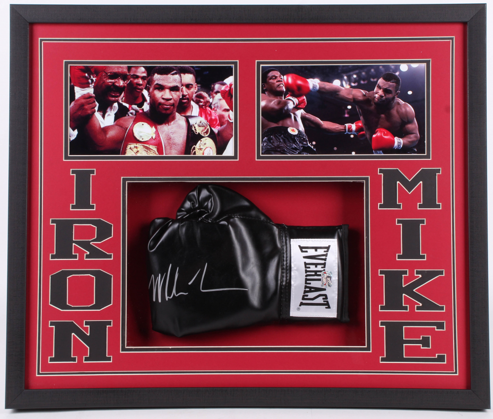 Mike Tyson Signed 22x26x2 Custom Framed Boxing Glove Shadowbox Display