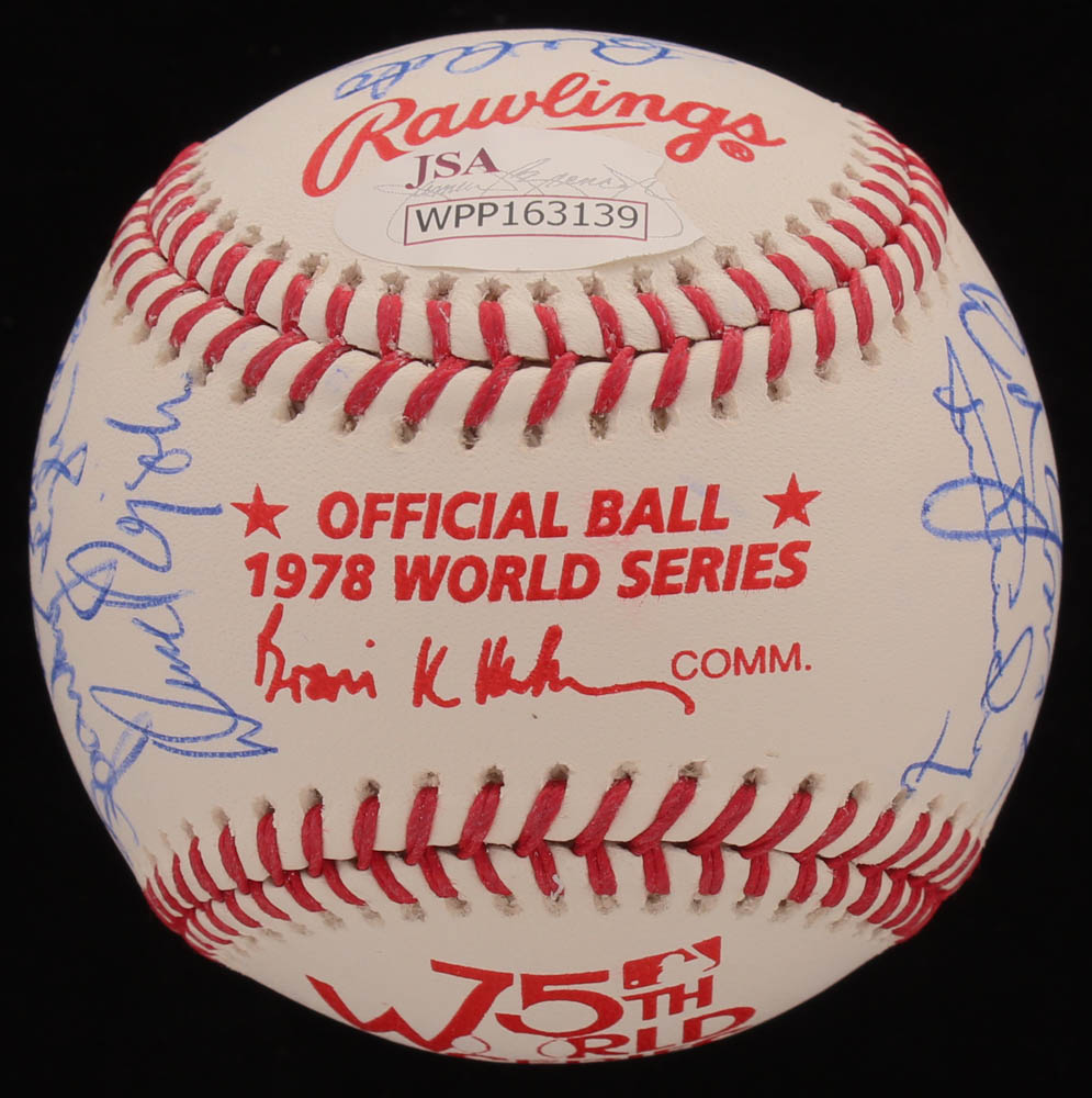 1977-78 Yankees 1978 World Series Baseball Team-Signed by (21) With Reggie Jackson, Goose Gossage, Graig Nettles, Lou Piniella, Sparky Lyle (JSA COA) at PristineAuction.com 1977-78 Yankees 1978 World Series Baseball Team-Signed by (21) With Reggie Jackson, Goose Gossage, Graig Nettles, Lou Piniella, Sparky Lyle (JSA COA) at PristineAuction.com
