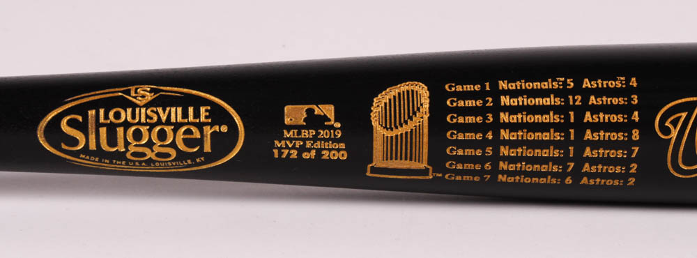 Stephen Strasburg Signed LE Nationals 2019 World Series MVP Louisville Slugger Baseball Bat (Fanatics Hologram & MLB Hologram) at PristineAuction.com Stephen Strasburg Signed LE Nationals 2019 World Series MVP Louisville Slugger Baseball Bat (Fanatics Hologram & MLB Hologram) at PristineAuction.com