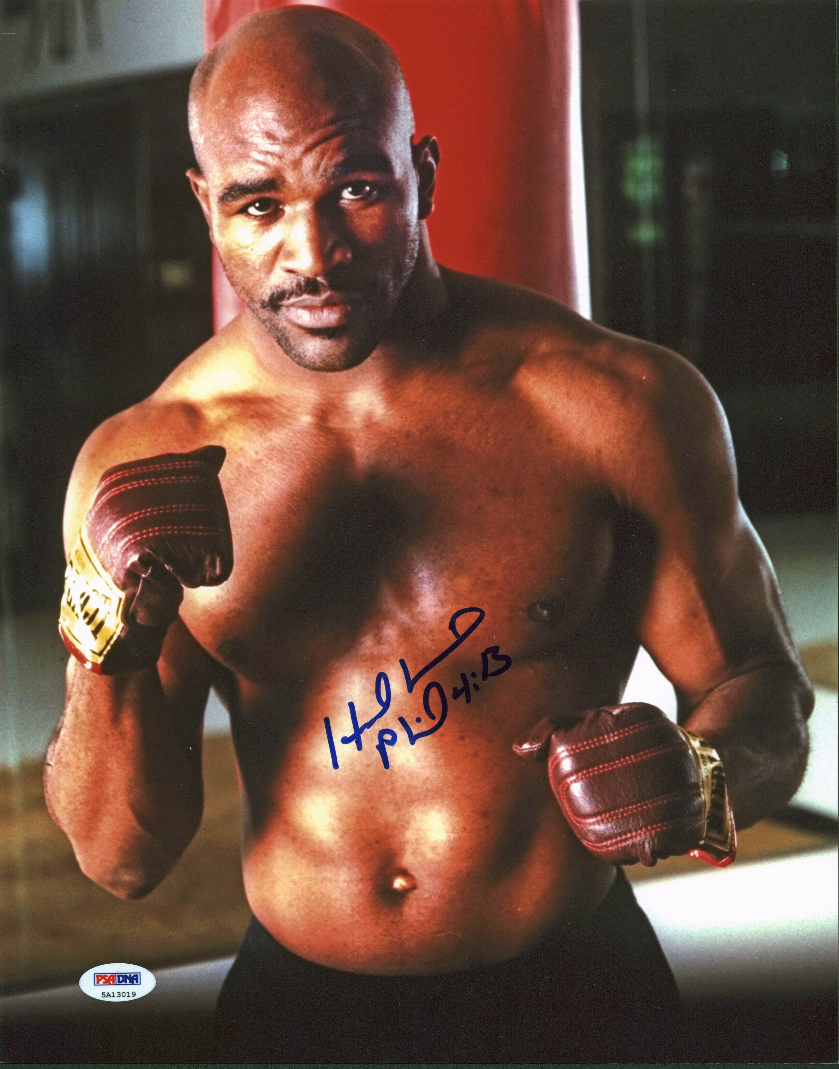 Evander Holyfield Signed 11x14 Photo (PSA COA) at PristineAuction.com Evander Holyfield Signed 11x14 Photo (PSA COA) at PristineAuction.com