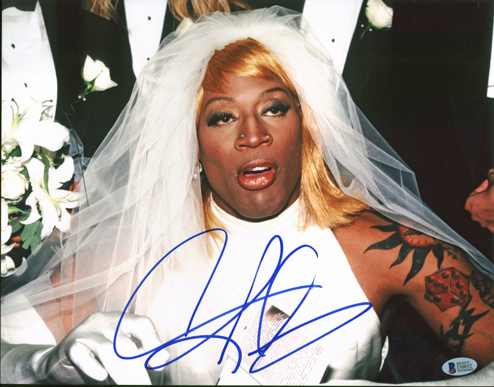 Dennis Rodman Signed 11x14 Photo (Beckett COA) Pristine Auction