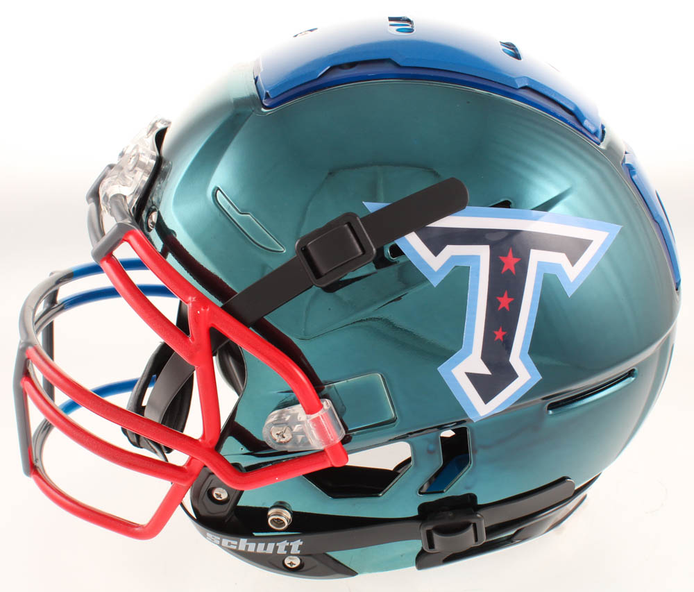 Eddie George Signed Titans Full-Size Authentic On-Field Chrome F7 Helmet (Beckett COA) at PristineAuction.com Eddie George Signed Titans Full-Size Authentic On-Field Chrome F7 Helmet (Beckett COA) at PristineAuction.com