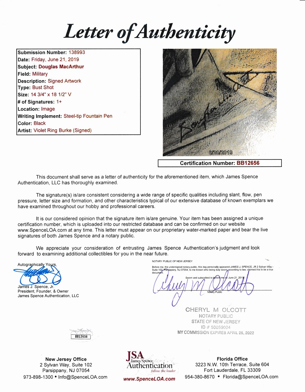 Douglas MacArthur Signed Portrait (JSA LOA) at PristineAuction.com Douglas MacArthur Signed Portrait (JSA LOA) at PristineAuction.com