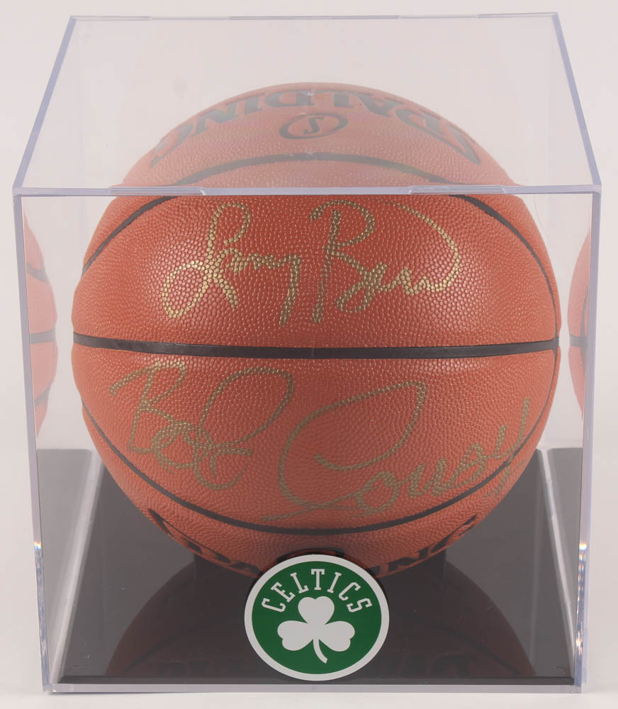 Larry Bird & Bob Cousy Signed NBA Game Ball Series Basketball with Logo Display Case (PSA COA) at PristineAuction.com Larry Bird & Bob Cousy Signed NBA Game Ball Series Basketball with Logo Display Case (PSA COA) at PristineAuction.com