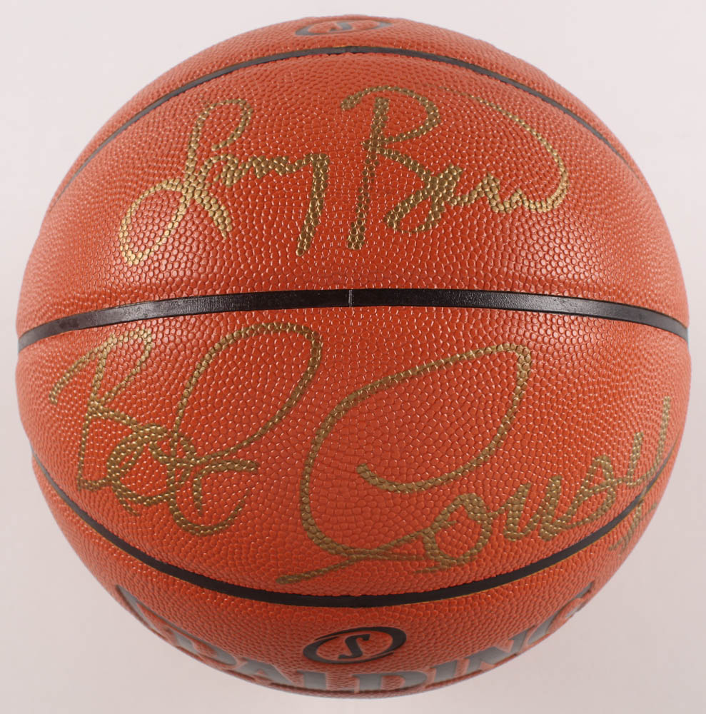 Larry Bird & Bob Cousy Signed NBA Game Ball Series Basketball with Logo Display Case (PSA COA) at PristineAuction.com Larry Bird & Bob Cousy Signed NBA Game Ball Series Basketball with Logo Display Case (PSA COA) at PristineAuction.com