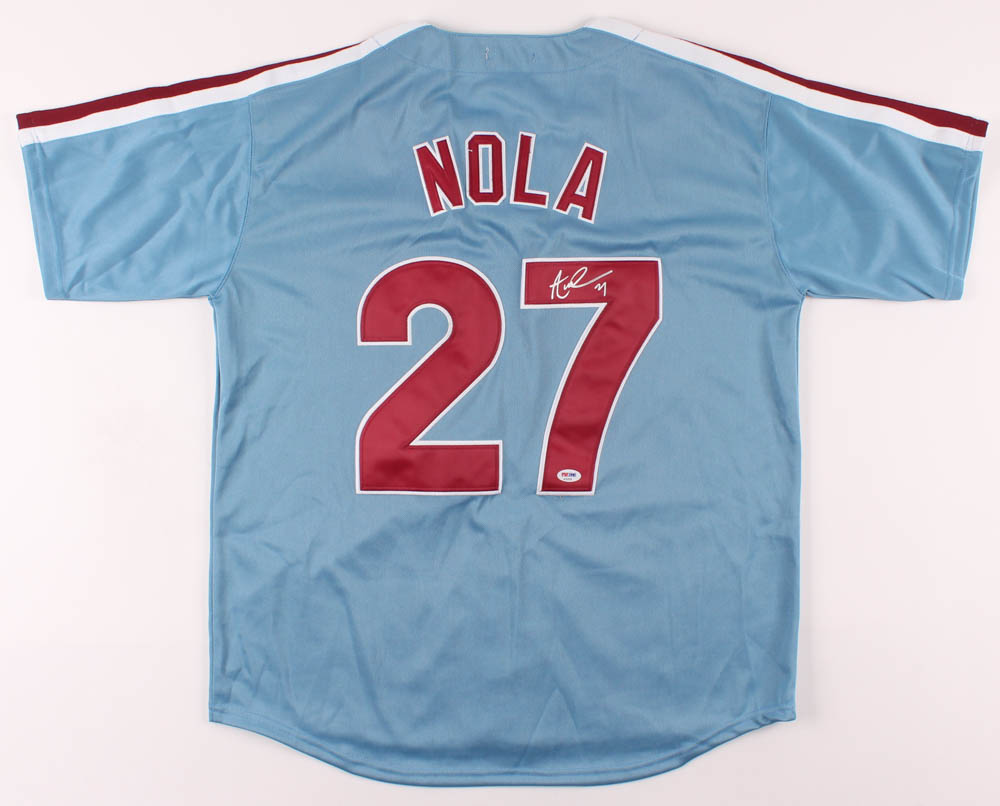 Aaron Nola Signed Phillies Jersey (PSA COA) at PristineAuction.com Aaron Nola Signed Phillies Jersey (PSA COA) at PristineAuction.com