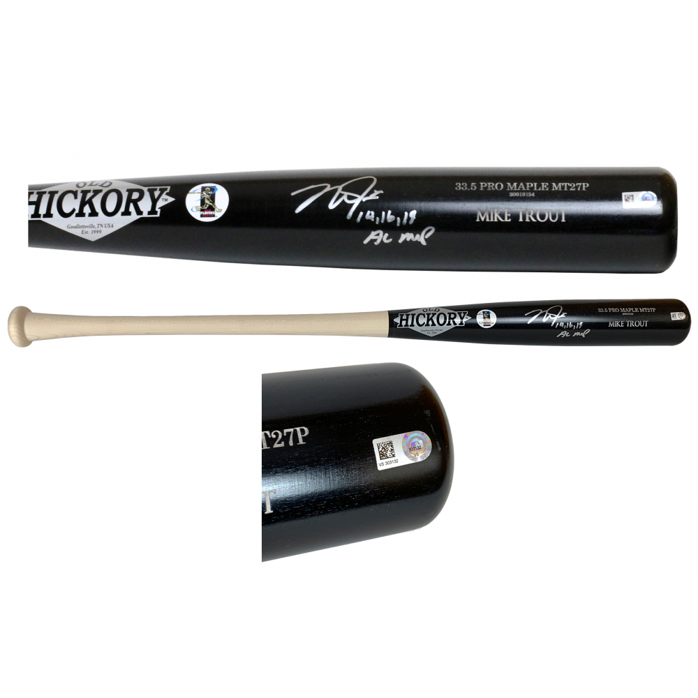 Mike Trout Signed Old Hickory Player Model MT27P Baseball Bat Inscribed