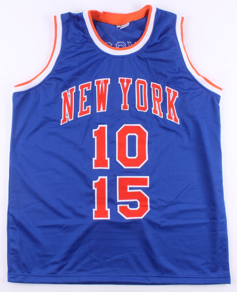 Walt Frazier & Earl Monroe Signed Career Highlight Stat Jersey (JSA COA) at PristineAuction.com Walt Frazier & Earl Monroe Signed Career Highlight Stat Jersey (JSA COA) at PristineAuction.com