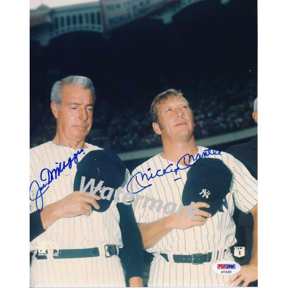 Mickey Mantle & Joe DiMaggio Signed Yankees 8x10 Photo (PSA LOA