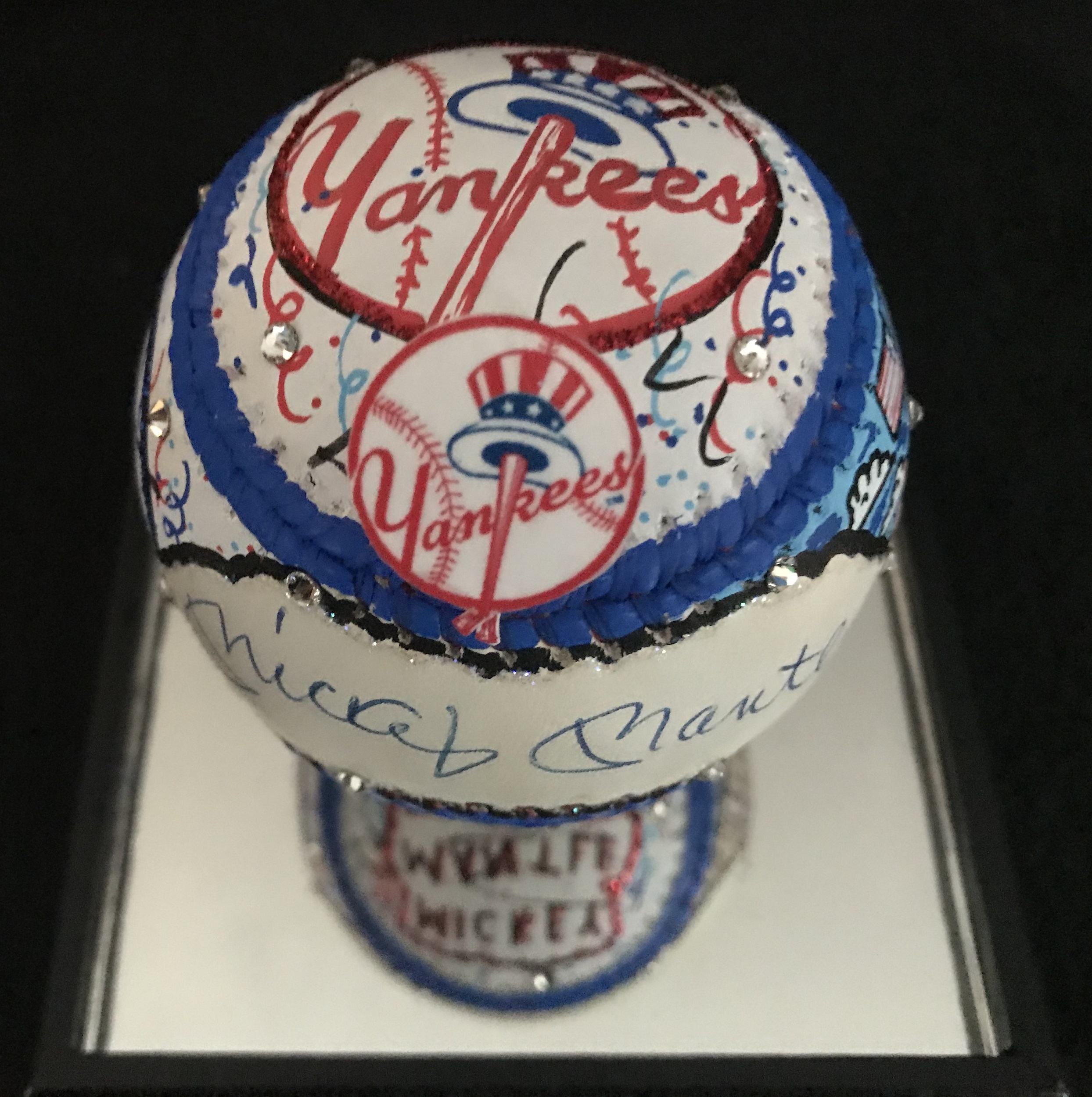 Mickey Mantle & Charles Fazzino Signed Yankees Hand-Painted Baseball with High Quality Display Case (UDA COA & Fazzino COA) at PristineAuction.com Mickey Mantle & Charles Fazzino Signed Yankees Hand-Painted Baseball with High Quality Display Case (UDA COA & Fazzino COA) at PristineAuction.com