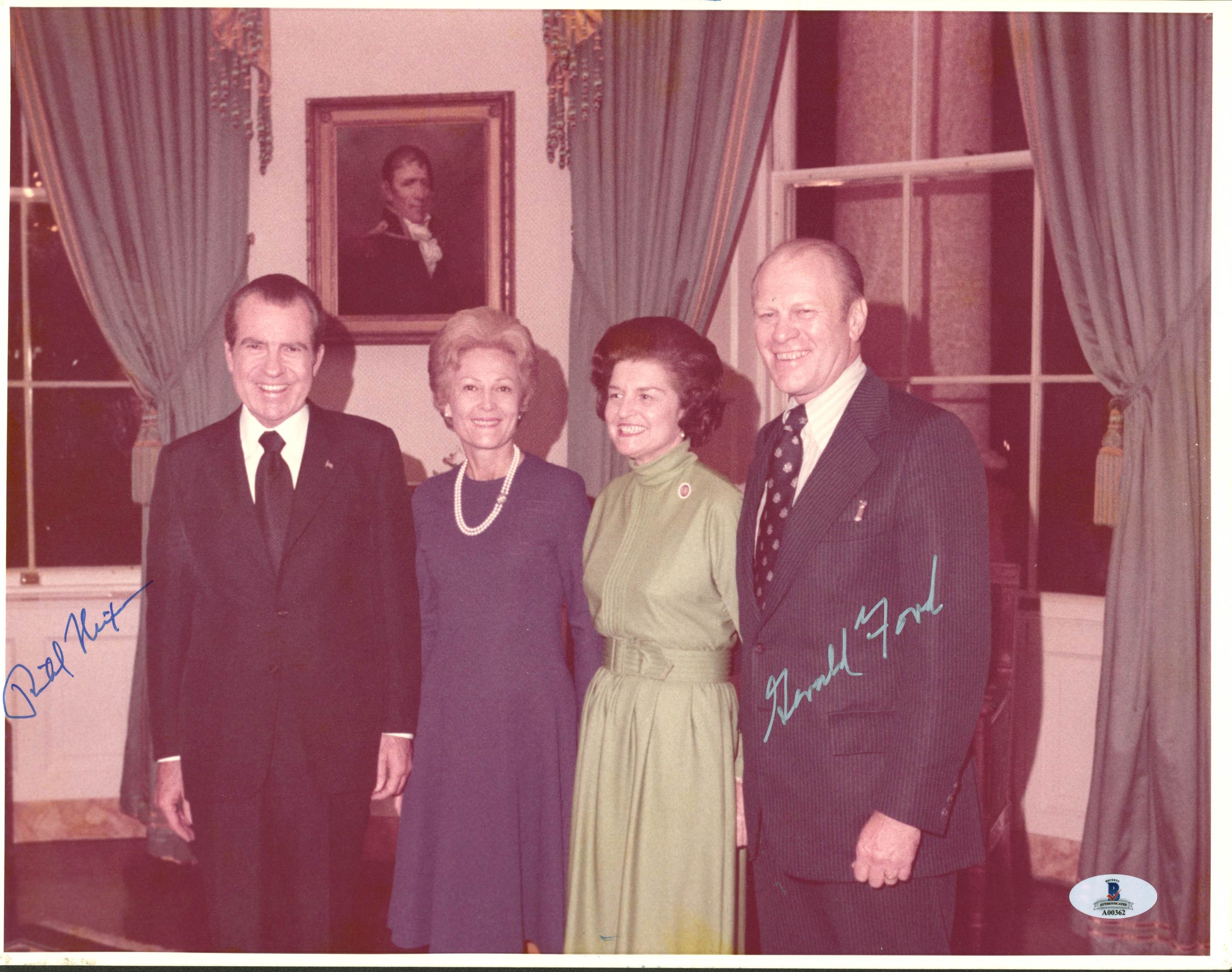 Richard Nixon & Gerald Ford Signed 11x14 Photo (Beckett LOA) at PristineAuction.com Richard Nixon & Gerald Ford Signed 11x14 Photo (Beckett LOA) at PristineAuction.com