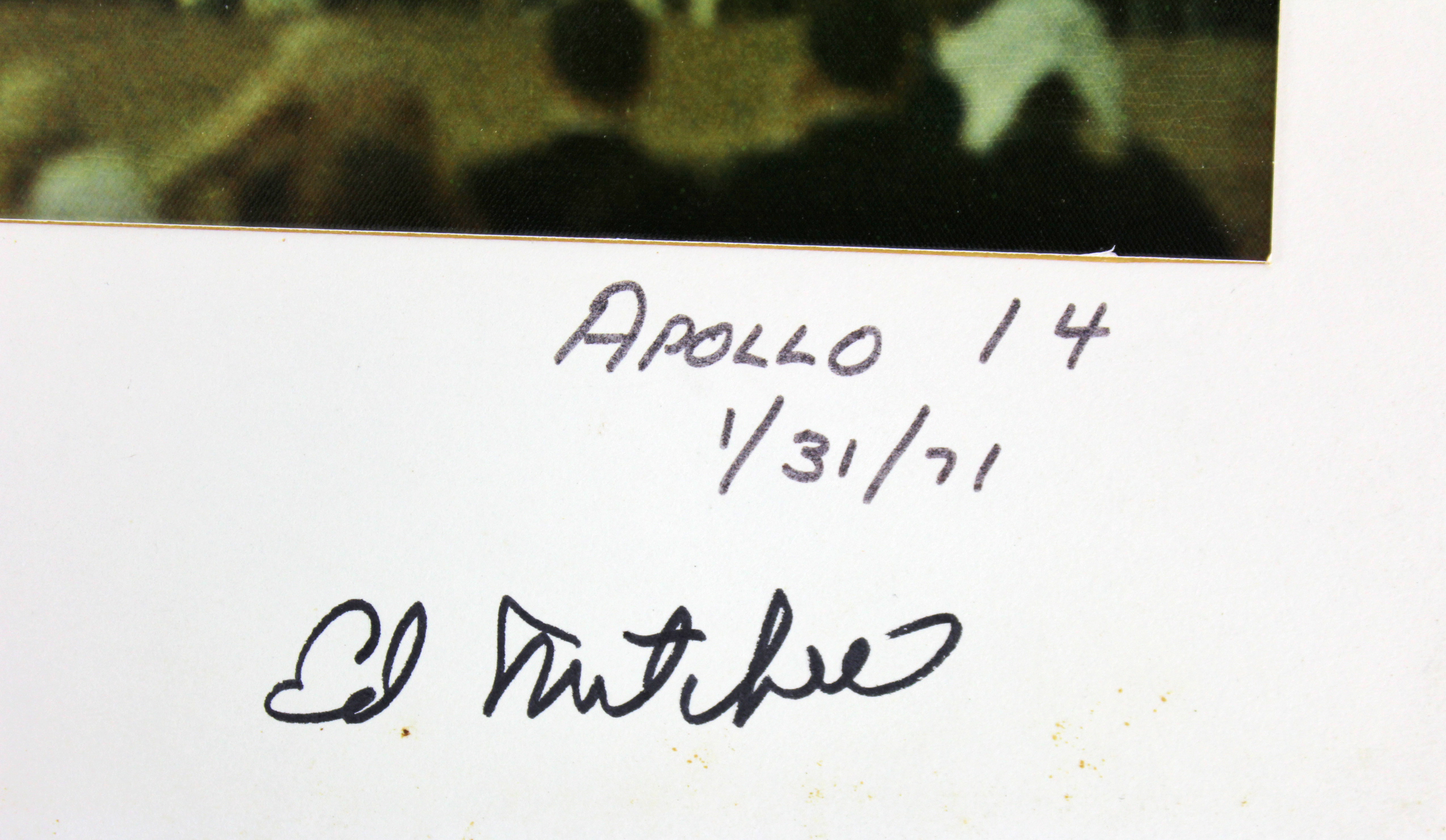 Alan Shepard, Stuart Roosa & Edgar Mitchell Signed Apollo 14 14x18 Custom Matted Photo Display Inscribed "Apollo 14", "1/31/71", & "To Karl Schumacher, With Our Congratulations For This Fantastic Shot!" (Beckett LOA) at PristineAuction.com Alan Shepard, Stuart Roosa & Edgar Mitchell Signed Apollo 14 14x18 Custom Matted Photo Display Inscribed "Apollo 14", "1/31/71", & "To Karl Schumacher, With Our Congratulations For This Fantastic Shot!" (Beckett LOA) at PristineAuction.com