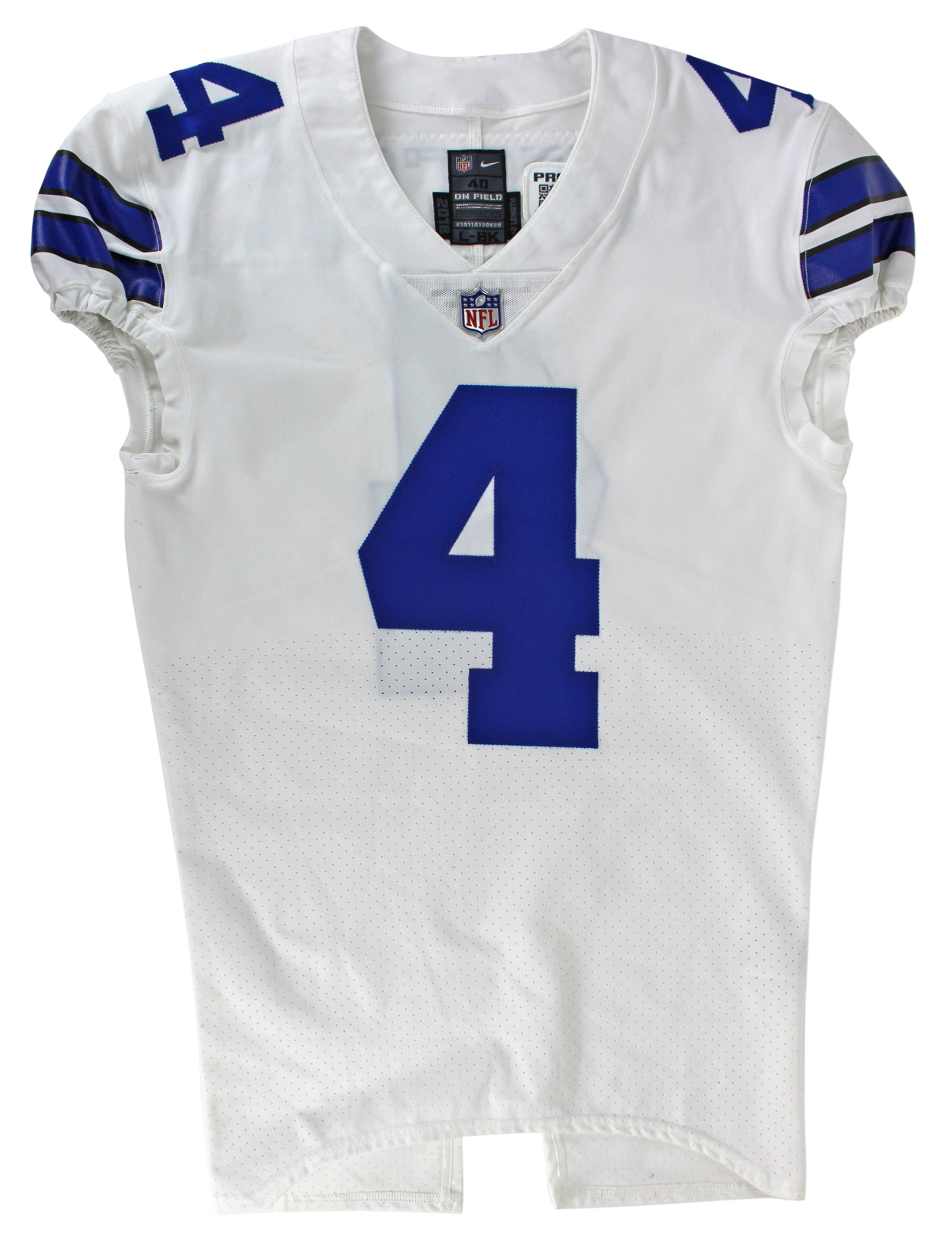 Dak Prescott Signed 2018 Cowboys Game-Issued Jersey (Beckett COA & PROVA Authenticated) at PristineAuction.com Dak Prescott Signed 2018 Cowboys Game-Issued Jersey (Beckett COA & PROVA Authenticated) at PristineAuction.com