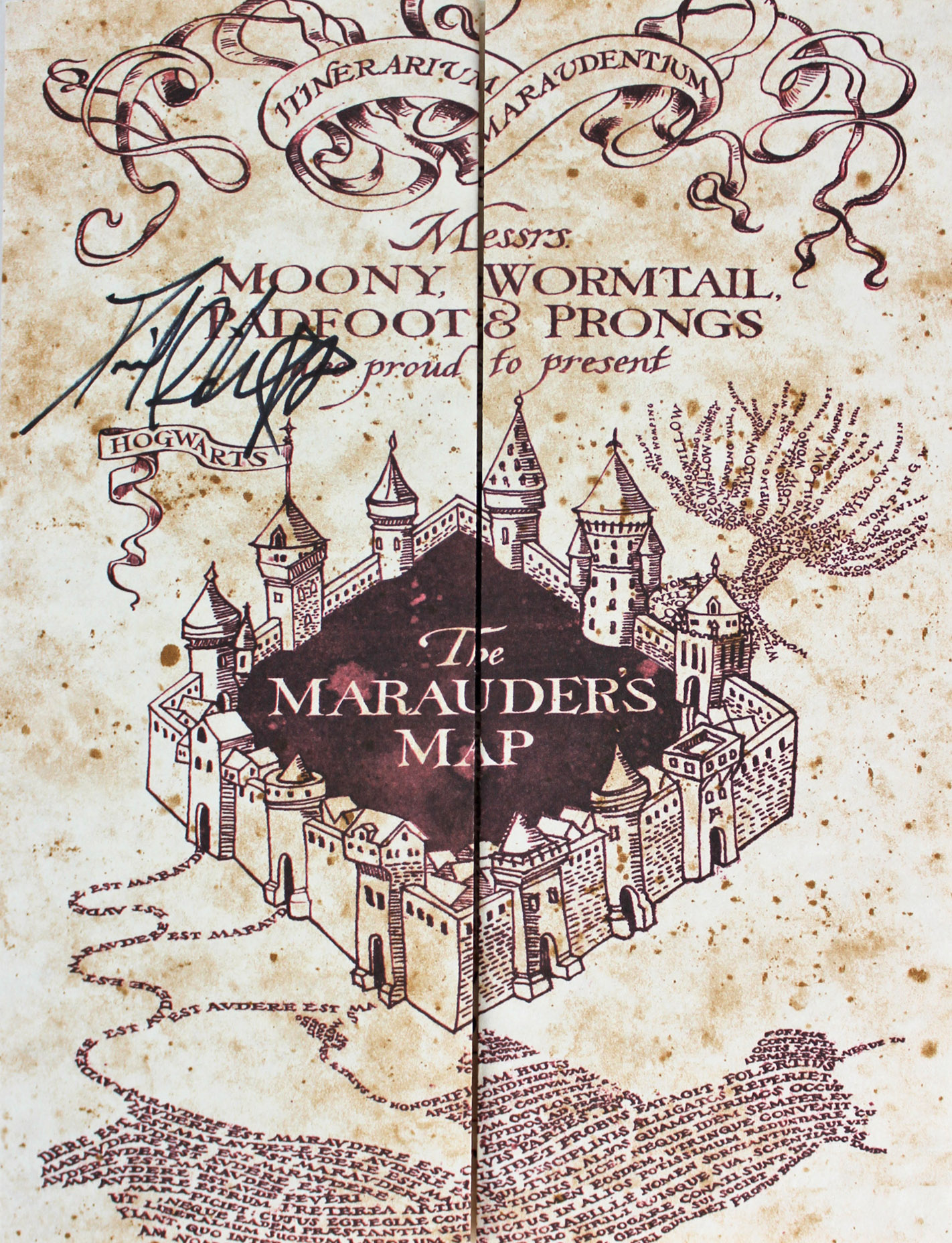 Daniel Radcliffe Signed "Harry Potter" Marauder's Map (Beckett COA) at PristineAuction.com Daniel Radcliffe Signed "Harry Potter" Marauder's Map (Beckett COA) at PristineAuction.com