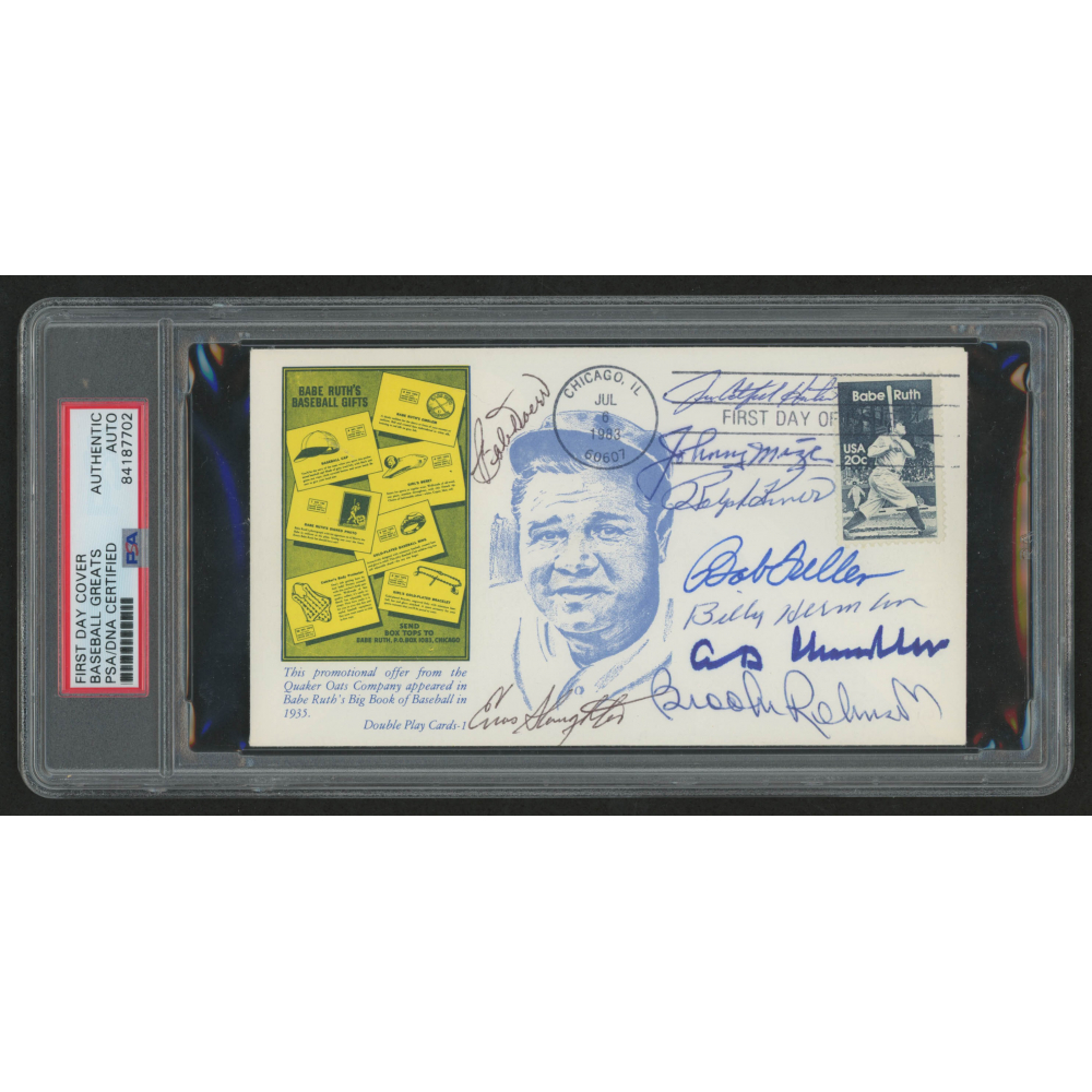 Ralph Doerr MLB Hall of Famers 1984 FDC Envelope Signed by (9) with Bobby Doerr ...