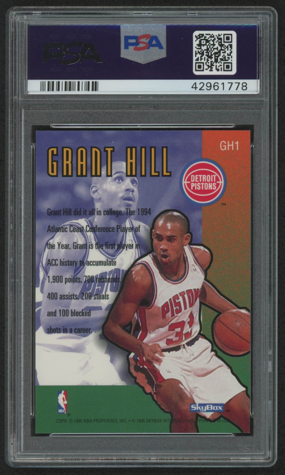 Grant Hill 1994-95 SkyBox Premium #GH1 (PSA 10) at PristineAuction.com Grant Hill 1994-95 SkyBox Premium #GH1 (PSA 10) at PristineAuction.com