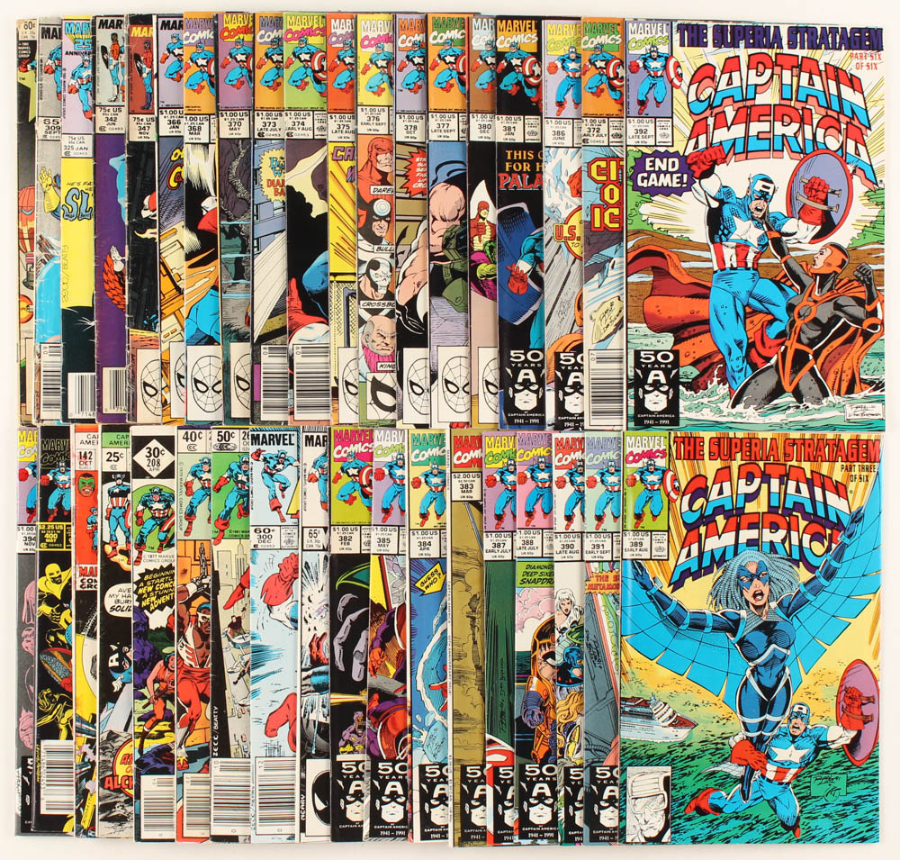 Lot of (38) 1971-1992 "Captain America" Marvel Comic Books at PristineAuction.com Lot of (38) 1971-1992 "Captain America" Marvel Comic Books at PristineAuction.com