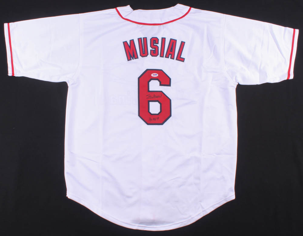 Stan Musial Signed Jersey Inscribed "3x MVP" (PSA COA) at PristineAuction.com Stan Musial Signed Jersey Inscribed "3x MVP" (PSA COA) at PristineAuction.com