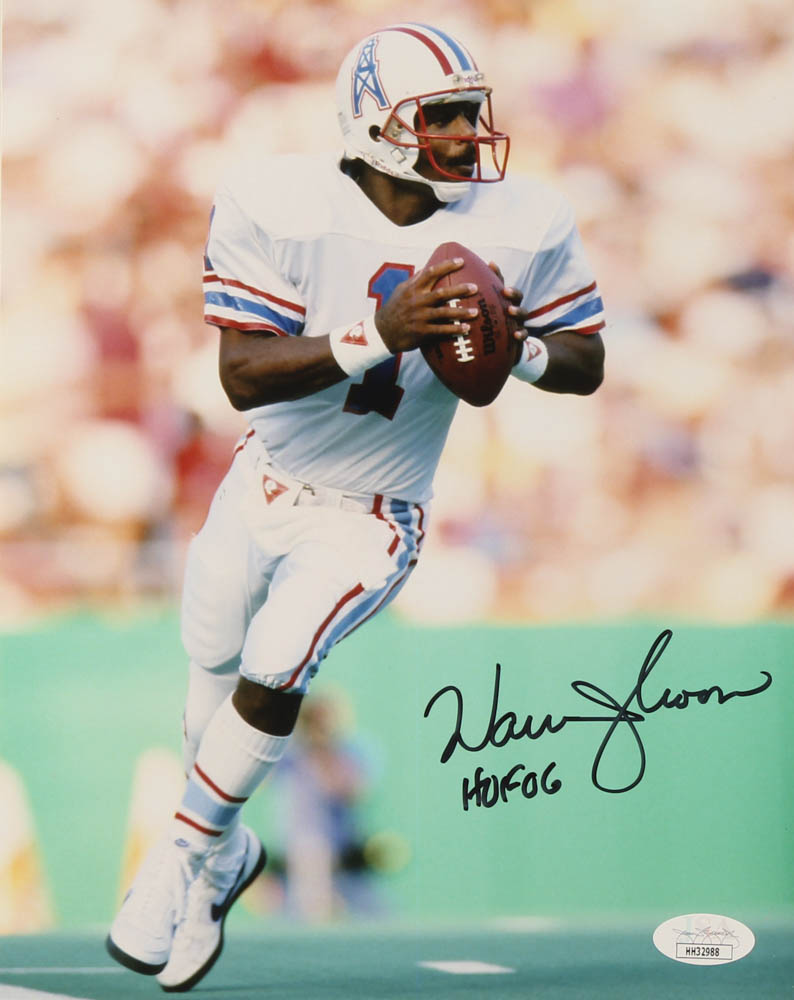 Warren Moon Signed Oilers 8x10 Photo Inscribed "HOF 06" (JSA COA) at PristineAuction.com Warren Moon Signed Oilers 8x10 Photo Inscribed "HOF 06" (JSA COA) at PristineAuction.com