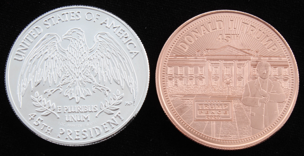 Lot of (2) 2020 Donald Trump Presidential Collectable Coins with (1 ...