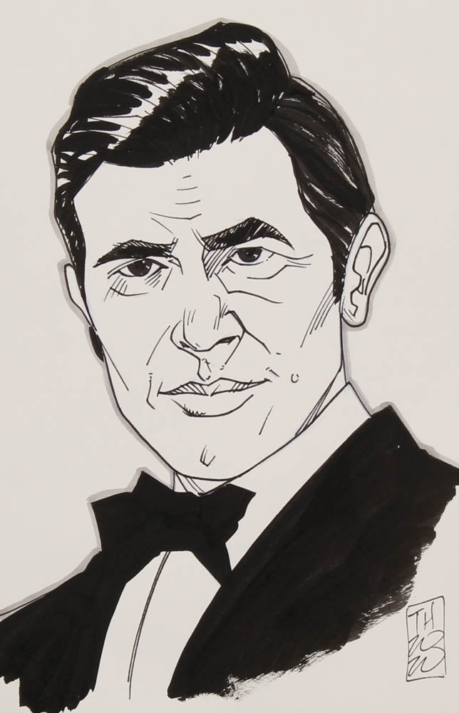 Tom Hodges - James Bond - George Lazenby - Signed ORIGINAL 5.5" x 8.5" Drawing on Paper (1/1) at PristineAuction.com Tom Hodges - James Bond - George Lazenby - Signed ORIGINAL 5.5" x 8.5" Drawing on Paper (1/1) at PristineAuction.com
