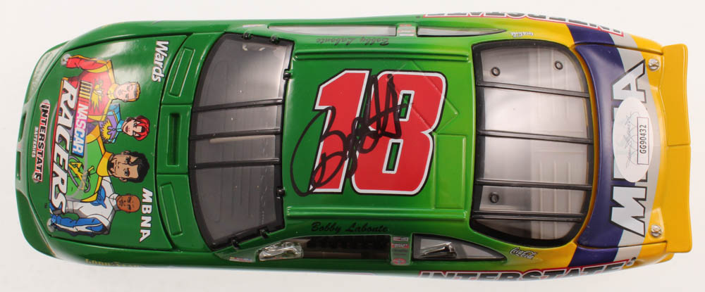 Bobby Labonte Signed LE #18 Interstate Batteries / Nascar Racers 1999 Pontiac 1:24 Scale Die Cast Car (JSA COA) at PristineAuction.com Bobby Labonte Signed LE #18 Interstate Batteries / Nascar Racers 1999 Pontiac 1:24 Scale Die Cast Car (JSA COA) at PristineAuction.com