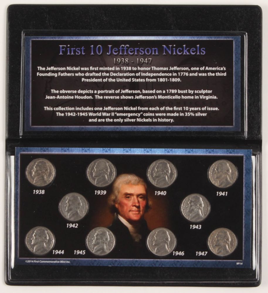 19381947 First 10 Jefferson Nickels Set Pristine Auction