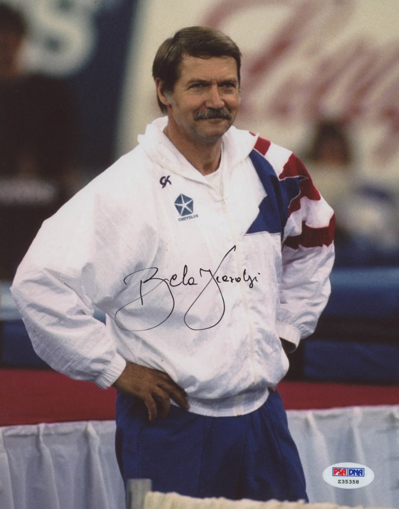 Bela Karolyi Signed Team USA 8x10 Photo (PSA COA) Pristine Auction