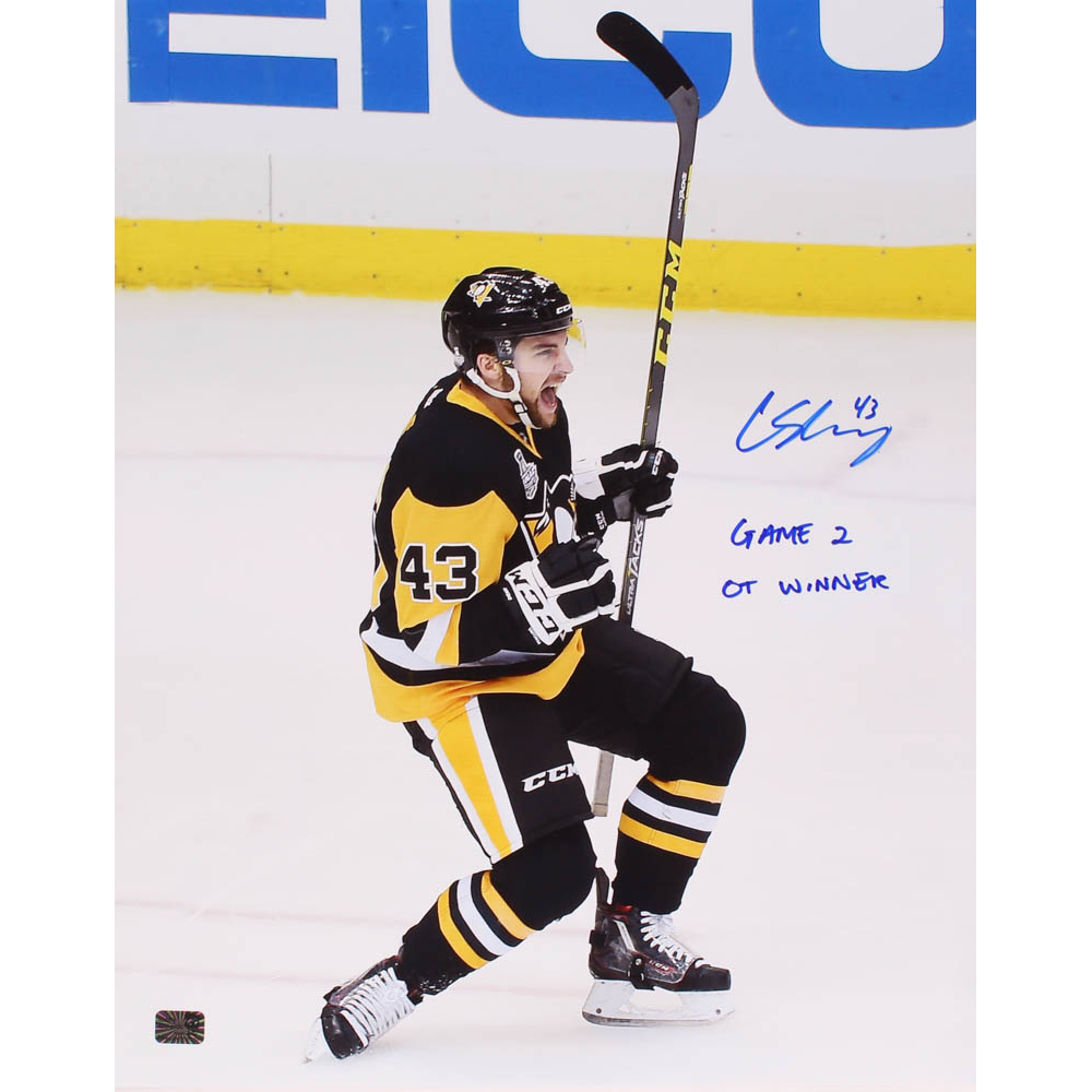 Conor Sheary Signed Penguins 16x20 Photo Inscribed 