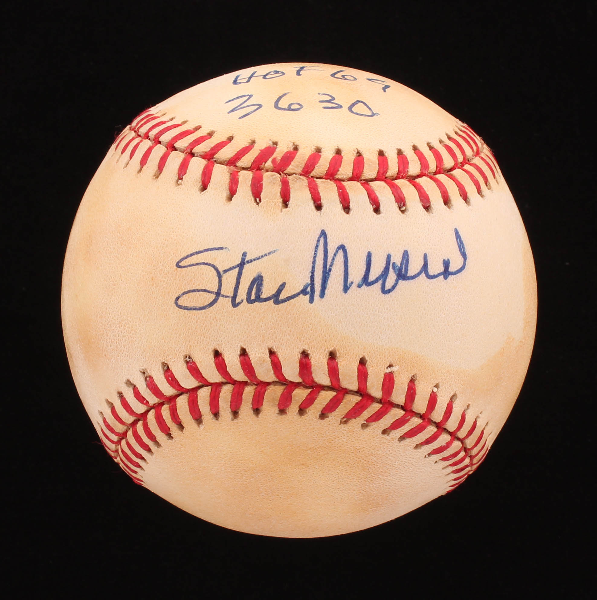 Stan Musial Signed ONL Baseball Inscribed "HOF 69" & "3630" (JSA COA) at PristineAuction.com Stan Musial Signed ONL Baseball Inscribed "HOF 69" & "3630" (JSA COA) at PristineAuction.com